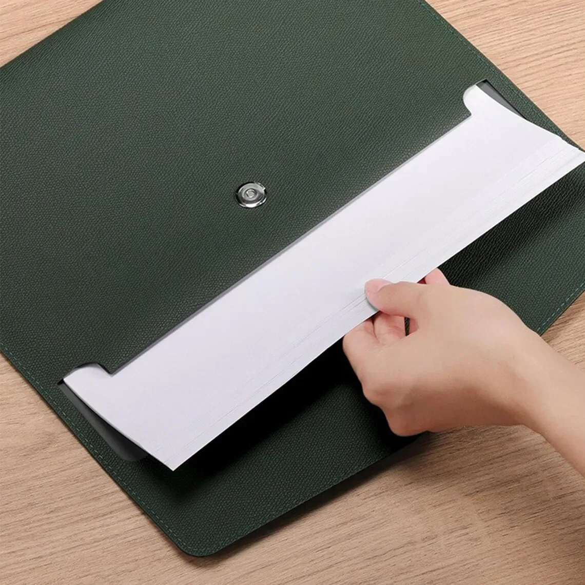 sac à documents a4 en cuir pu personnalisé, pochette de rangement pour bureau d'affaires multicolores, organiseur élégant
