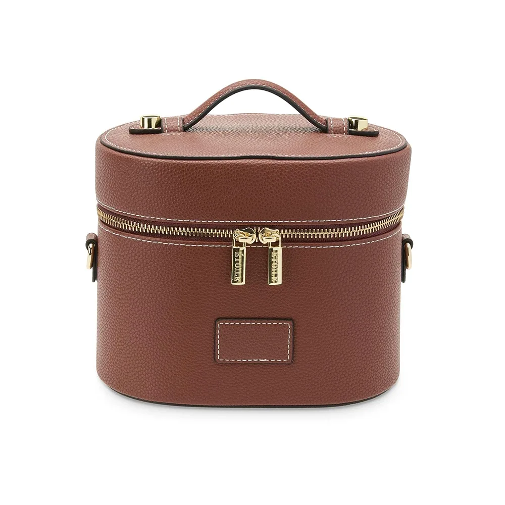 pochette cosmétique en cuir pu personnalisable : simple, portable, bandoulière, à main, grande capacité pour les voyages