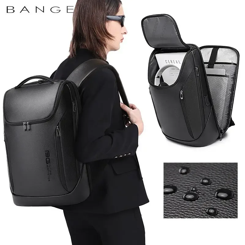 sac dos cuir vache noir texture grainée poche limon 20 35 litres voyage business école