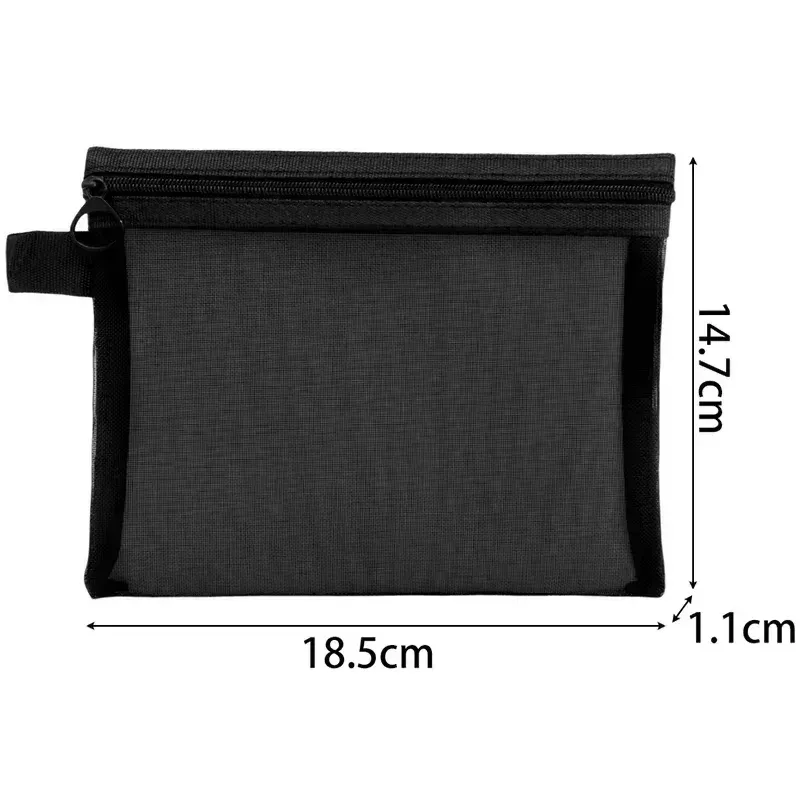 sacs à cosmétiques transparents en maille, 1 à 6 pièces, petits et grands organisateurs de maquillage noirs, trousse de toilette de voyage, ensemble de pochettes de rangement portables pour rouge à lèvres