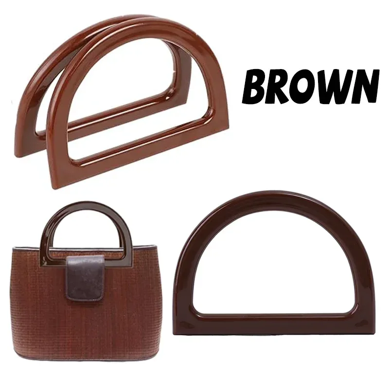 lot de 10 poignées de sac en forme de d en résine pour diy, poignées de remplacement pour sacs à main, sacs fourre-tout, accessoires de sac en gros
