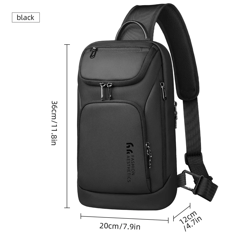 hk – sac à bandoulière d'affaires pour hommes, sacoches portables à bandoulière, sac de poitrine étanche pour voyage court voyage pour ipad de 11 pouces