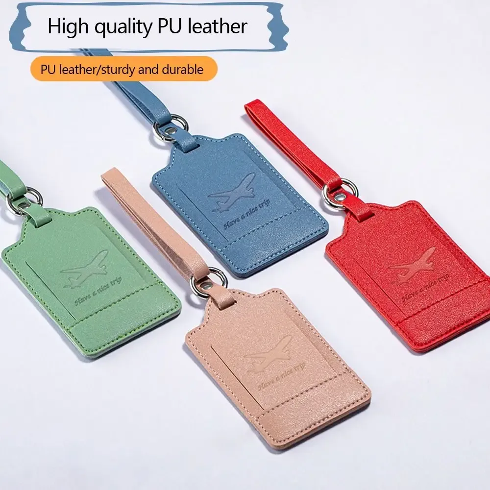 Étiquettes de bagage portables en cuir PU, étiquette d'adresse de valise, étiquette de sac d'embarquement de bagages, anti-perte, accessoires de voyage