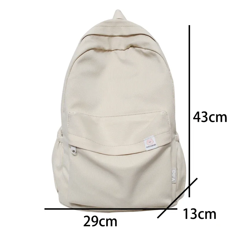 sac à dos en nylon de couleur unie pour femmes et adolescentes, de haute qualité, étanche, de style collégien, de voyage, d'école, nouvelle collection