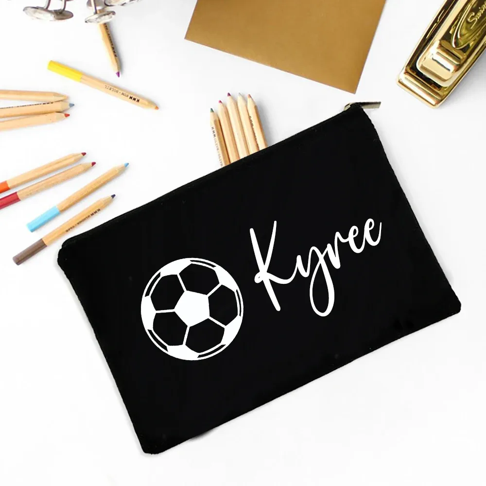 sac à crayons de football personnalisé, trousse à crayons avec nom personnalisé, fournitures de papeterie scolaire, sacs de rangement, cadeau de noël et d'anniversaire pour enfant