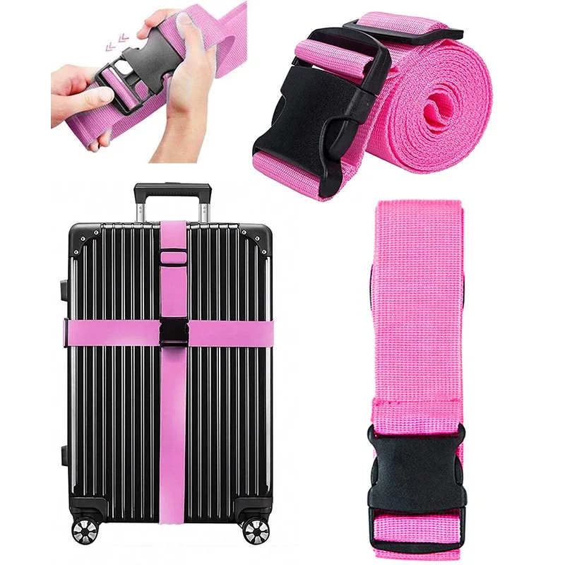 nouveau sangles de bagage droites pour valise, ceinture de bagage avec boucle de déverrouillage réglable, accessoire de voyage facilement identifiable
