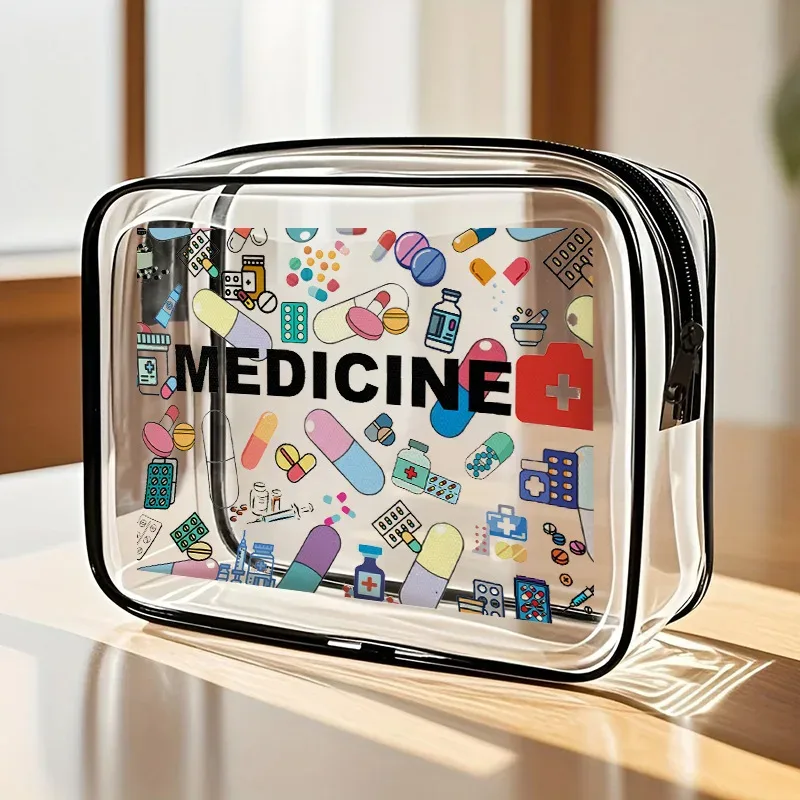 sac à fermeture éclair en pvc transparent imperméable, organiseur de cosmétiques pour les voyages d'été, sac de rangement pour articles de toilette et maquillage, trousse de toilette