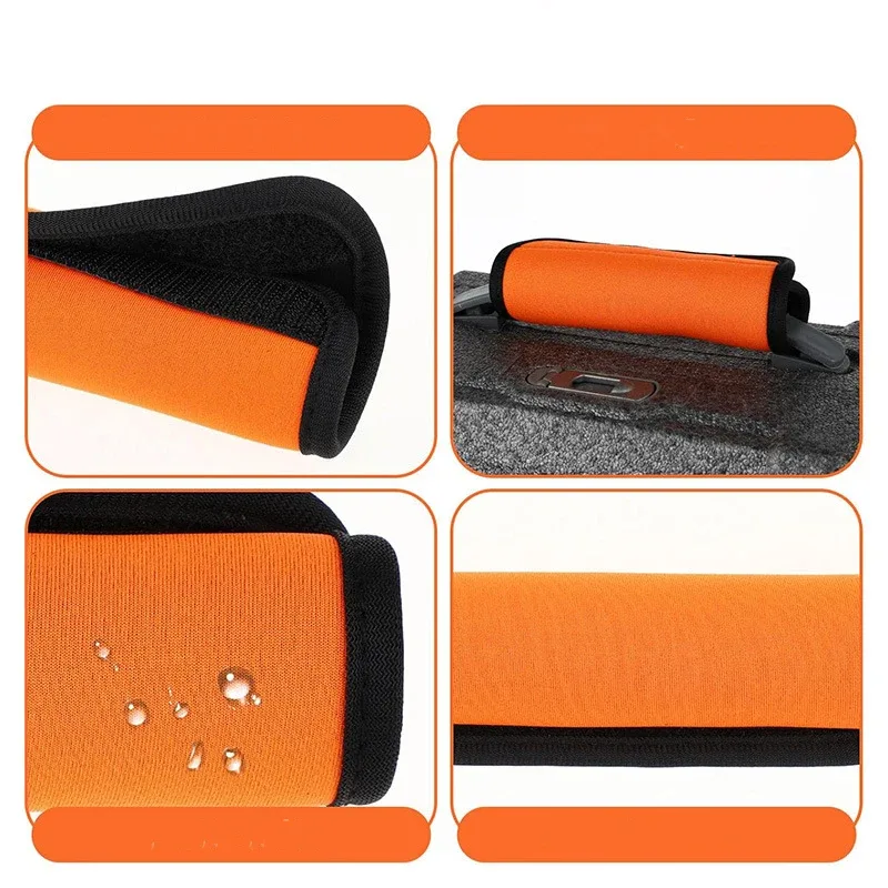 poignées bagage polyester revêtement néoprène noir rouge protection transport facilité fixation velcro usage voyage