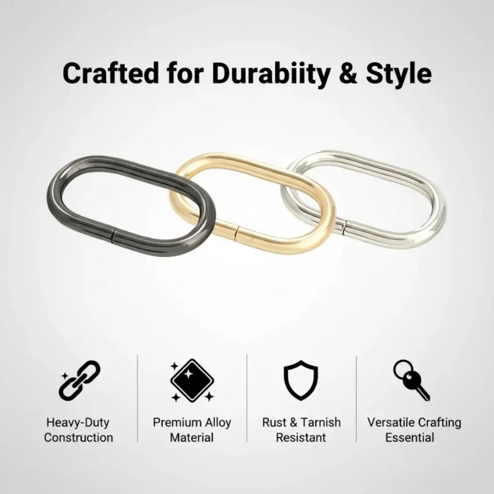 anneaux ovale métal sac fixation collier chien accessoire quincailleries multicouleur tailles variées travail cuir maniement pratique