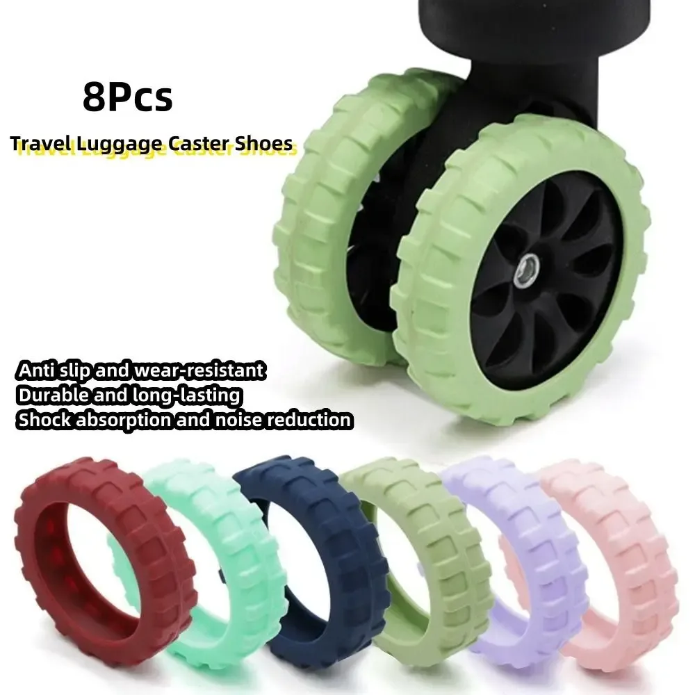 lot de 8 protections de roulettes de valise en silicone silencieuses pour bagages de voyage