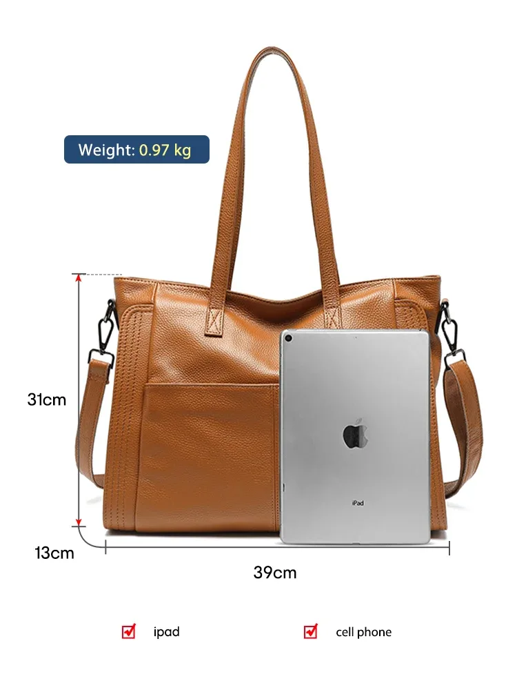 zency – sac à bandoulière en cuir véritable pour femmes, sac à bandoulière de grande capacité pour l'hiver, sac à main rétro vintage pour ordinateur portable, sac à bandoulière avec poignée supérieure