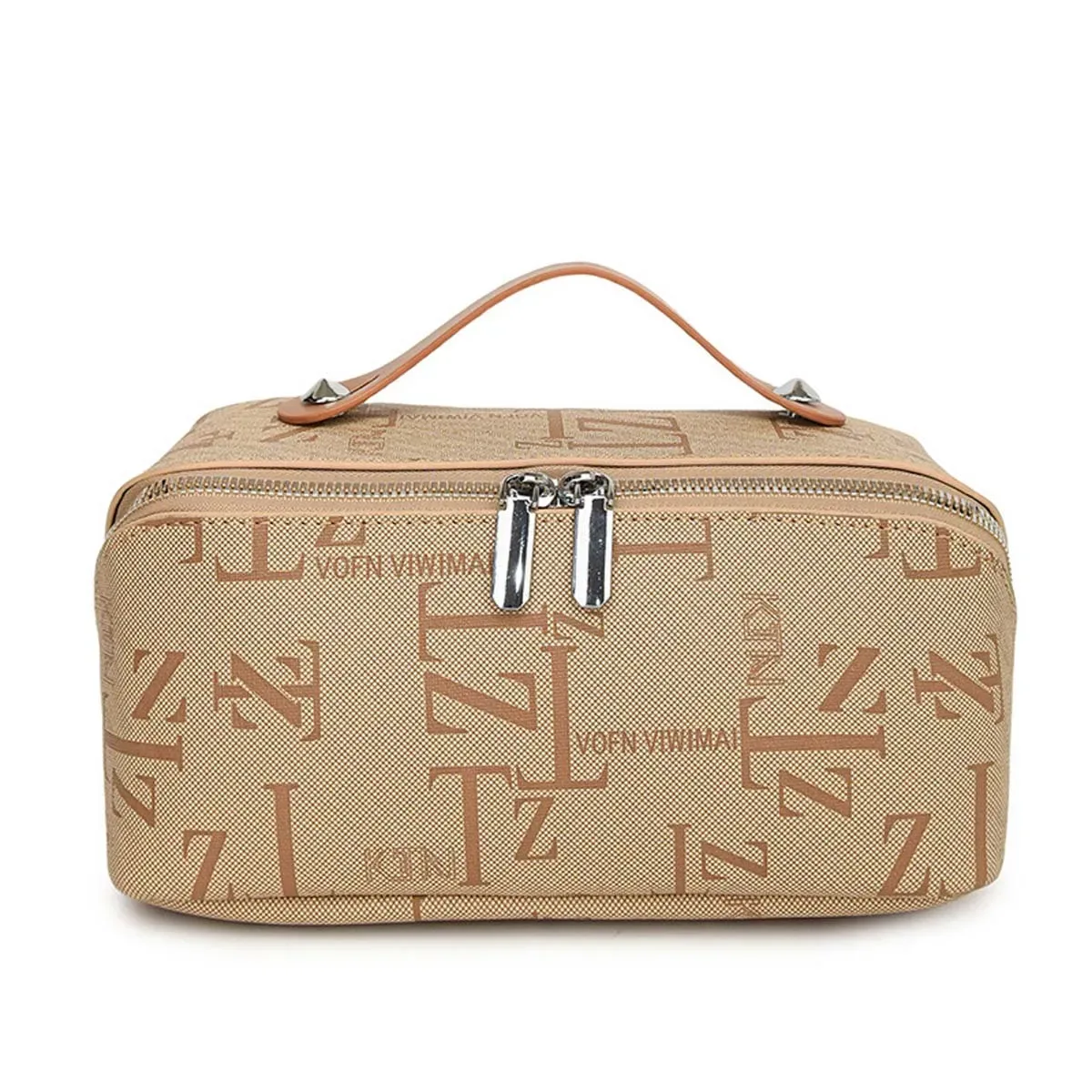 nouveau sac de maquillage femme portable en cuir grande capacité portable voyage cosmétiques zone sac de rangement trousse de toilette logo personnalisation