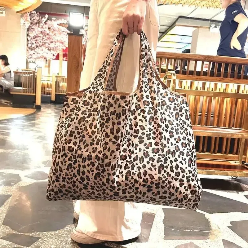 sacs écologiques pliables de poche de mode, sac d'épicerie réutilisable de grande capacité, fourre-tout pour dames, sac de voyage lavable de 50lb
