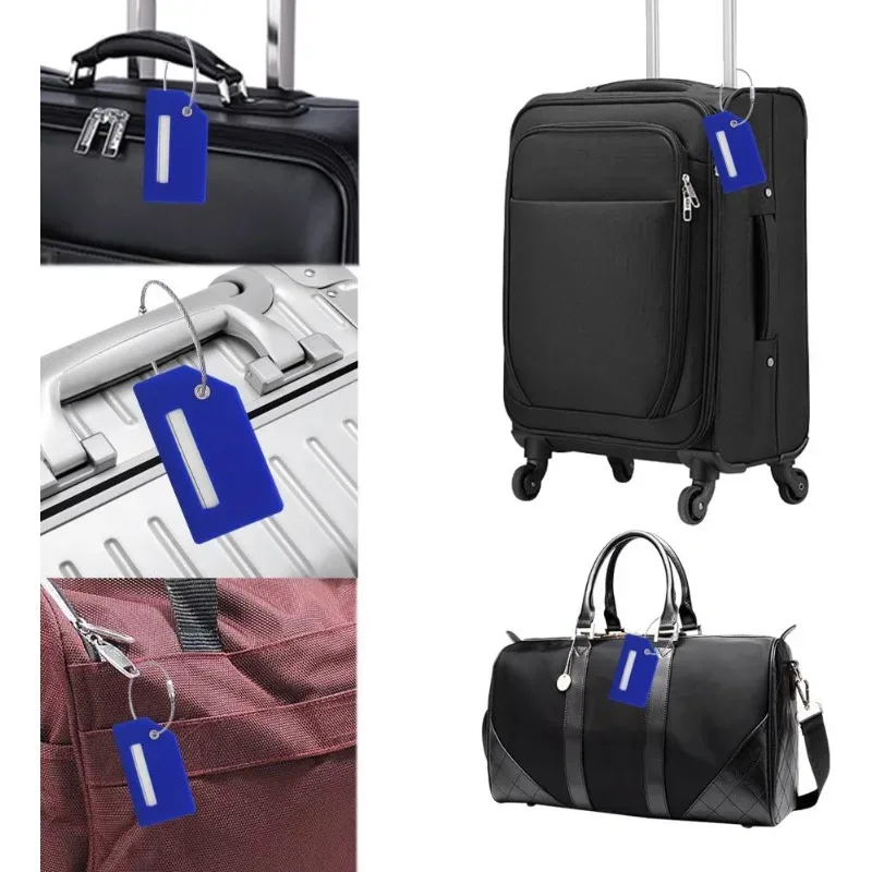étiquette à bagages en silicone pour valises avec boucle en acier inoxydable, approuvée par la tsa, protection de la vie privée, accessoires de voyage essentiels, étiquettes à bagages