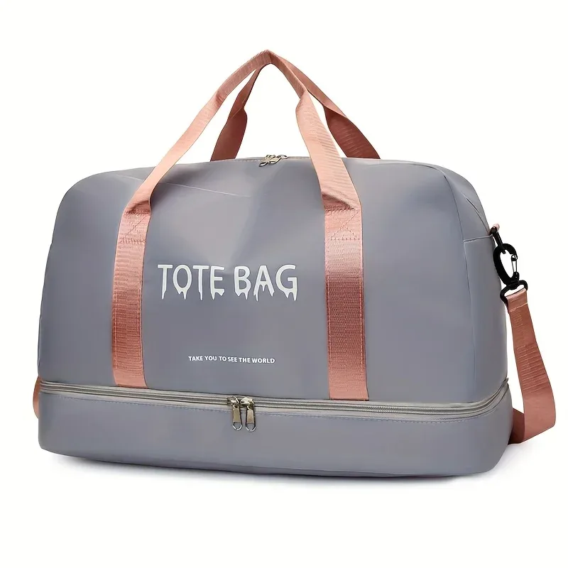 sac de voyage multifonctionnel de grande capacité avec bandoulière réglable, sac de sport décontracté en nylon durable pour le sport