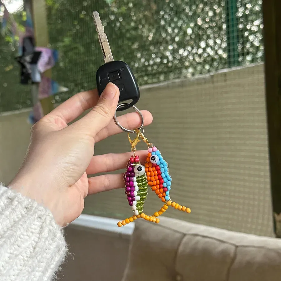 sac à dos en forme de poisson en perles fait à la main, pendentif à fermeture éclair, décoration suspendue pour filles, porte-clés d'étudiant, accessoires de bricolage, ornements
