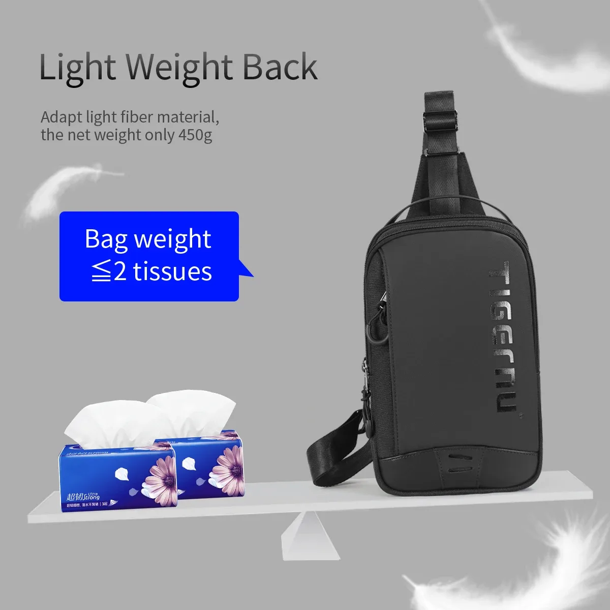 tigernu sac de poitrine pour hommes style cool hommes sac à bandoulière 9.7 pouces ipad sac décontracté mâle sac à bandoulière léger mini sacs