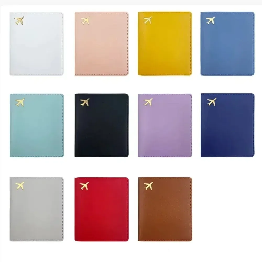 porte-passeport en cuir pu, léger, portable, housse de protection pour passeport, couleur unie, étanche, portefeuille pour cartes de crédit