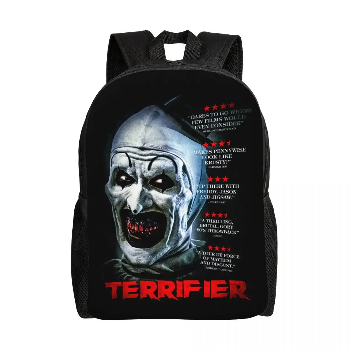 sac à dos de voyage personnalisé terrifier movie pour hommes et femmes, cartable d'ordinateur scolaire, sac à dos d'étudiant, sacs d'horreur, halloween, clown, collège