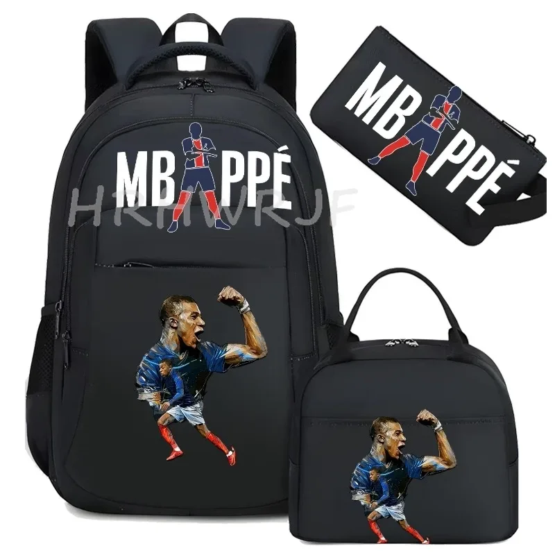 sac à dos pour ordinateur portable m-mbappes, pour femmes et hommes, sacs à dos décontractés pour le sport et le football, sac à dos oxford pour femmes, sac d'école pour hommes, sac de voyage, mochilas 3 pièces