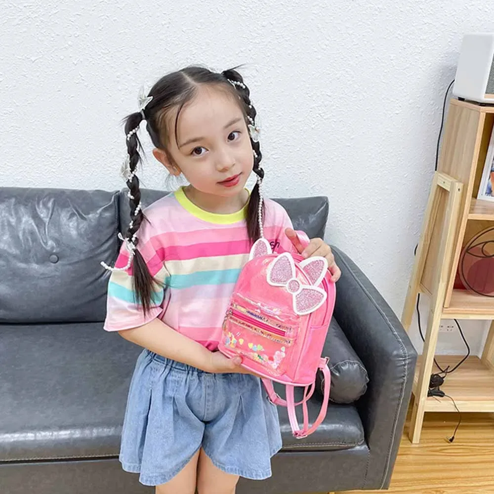nouveau sac à dos personnalisé avec nœud de dessin animé pour enfants, sac à dos à oreilles mignon, sac de princesse d'extérieur, sac de collation, sac de nom de la maternelle