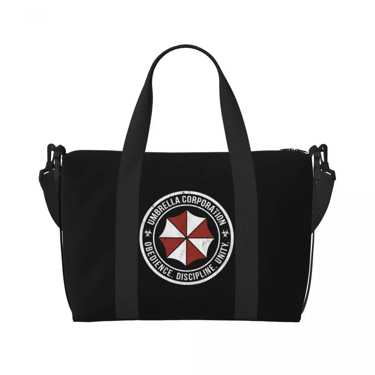 sac fourre-tout personnalisé pour femmes, fourre-tout de cosplay de jeu de film umbrella corporation, sacs de voyage de plage et de gymnastique de grande capacité