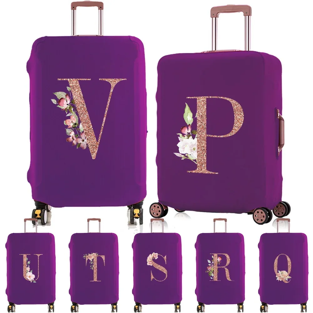 housse de protection pour bagages de 18 à 32 pouces, accessoires de voyage, tissu extensible illimité en or rose, housse anti-poussière, boîtier de chariot