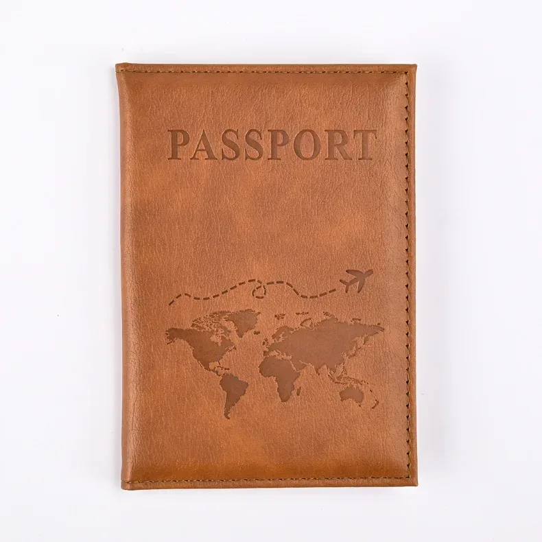 étui de passeport en cuir pu pour hommes et femmes, décoloration solide, billet de voyage, housse de protection, porte-carte d'identité, nouveau