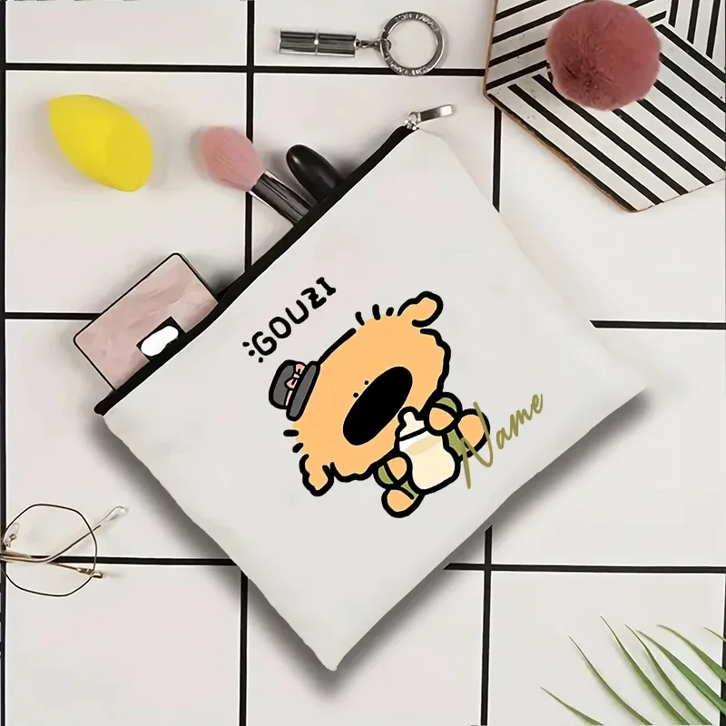 pochette de voyage personnalisée avec nom, pochette de maquillage pour mariage, pochette de maquillage pour fête, sac de maquillage en toile unique, organisateur de cadeaux pour femme