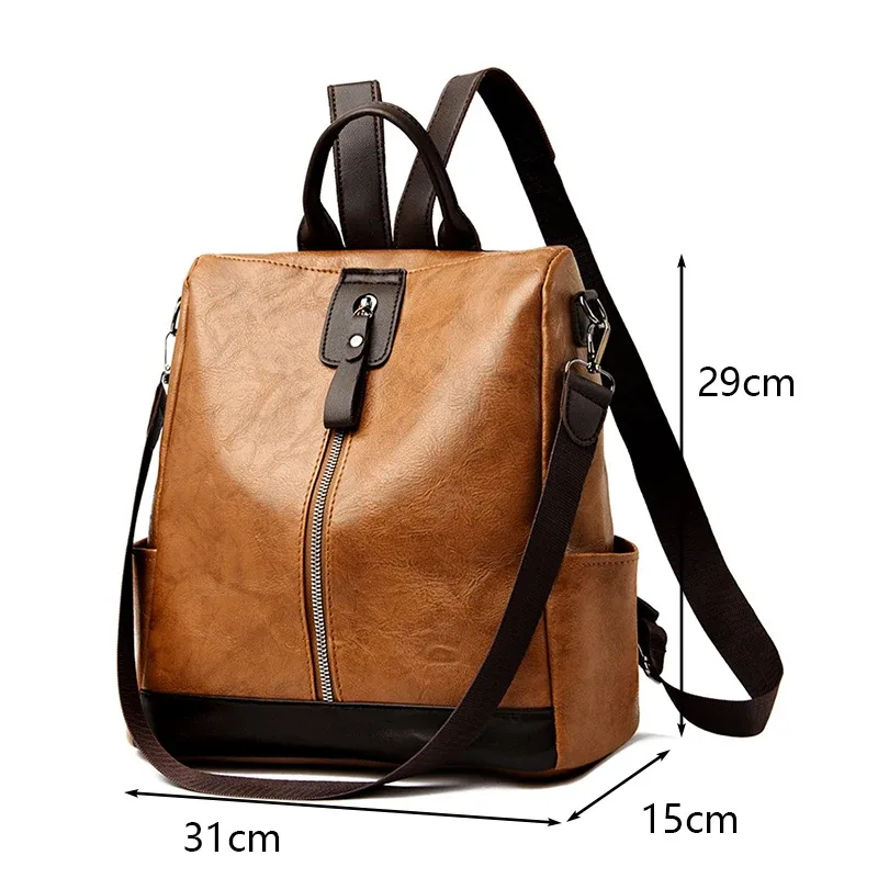 sacs à dos antivol pour femmes, marque célèbre, sac à dos de voyage en cuir pu de bonne qualité, sacs à main à bandoulière de grande capacité pour dames