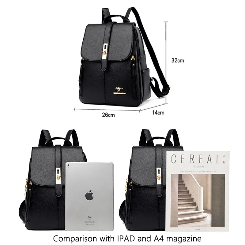 sac à dos vintage grande capacité pour femme, en cuir de haute qualité, sac de voyage, sac d'école, sac à dos, sac à livres