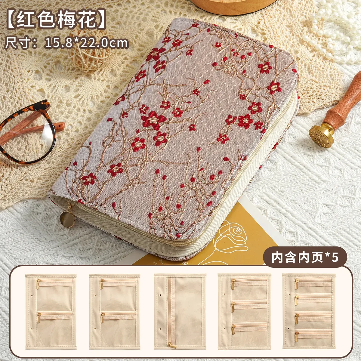 coffret de rangement à bijoux en velours haut de gamme avec fermeture éclair, sac de rangement portable anti-oxydation pour bijoux en or et argent, style cuir de luxe