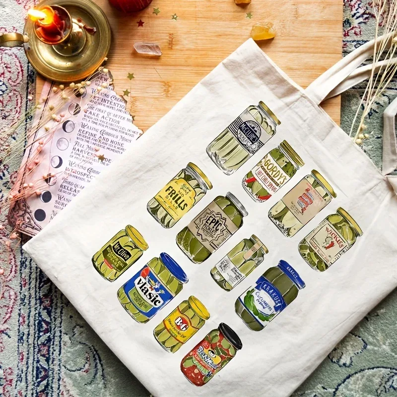 sac fourre-tout à motif de toile drôle, sac initié décontracté, vintage canned 514 les, 1 pièce