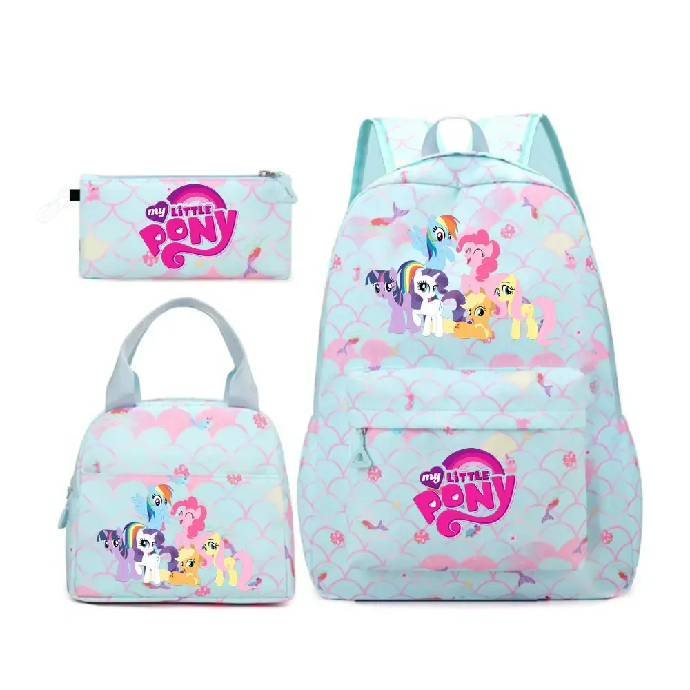 sac à dos my little pony, 3 pièces/ensembles, sac à dos de sport pour filles, sac à dos pour ordinateur portable, sac à dos de voyage pour adolescents, sac à livres pour étudiants et adolescents