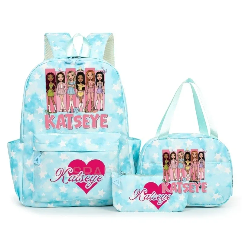 sac à dos amusant katseye pour adolescents, sac de voyage à double bandoulière, sac à crayons, sac à déjeuner, sac à livres décontracté pour étudiants, sac d'école pour filles, grande capacité, mochila