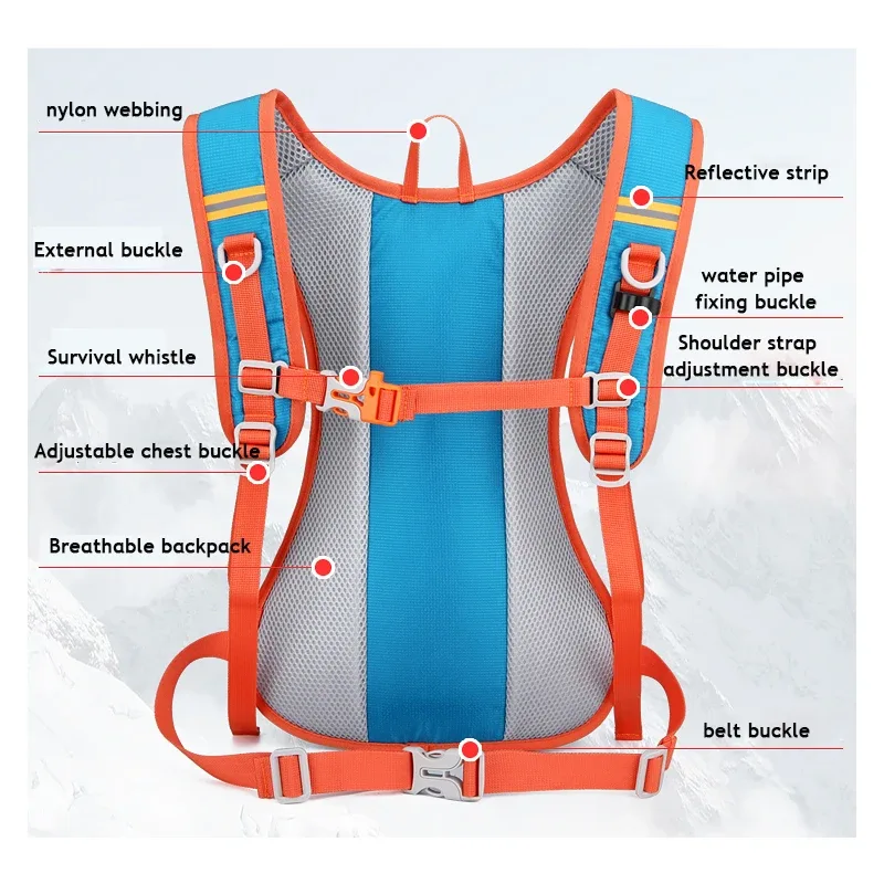 sac à dos de vessie étanche et ultraléger, 12l, pour sport de plein air, vélo, cyclisme, course à pied, randonnée, hydratation, eau, rangement, casque, pack, nouveau