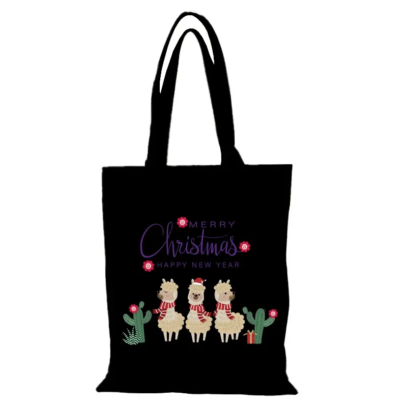 dessin animé dame sacs cadeaux de noël femmes sac à bandoulière mode homme sac fourre-tout nouveaux sacs à main eco shopper shopping plage tissu toile
