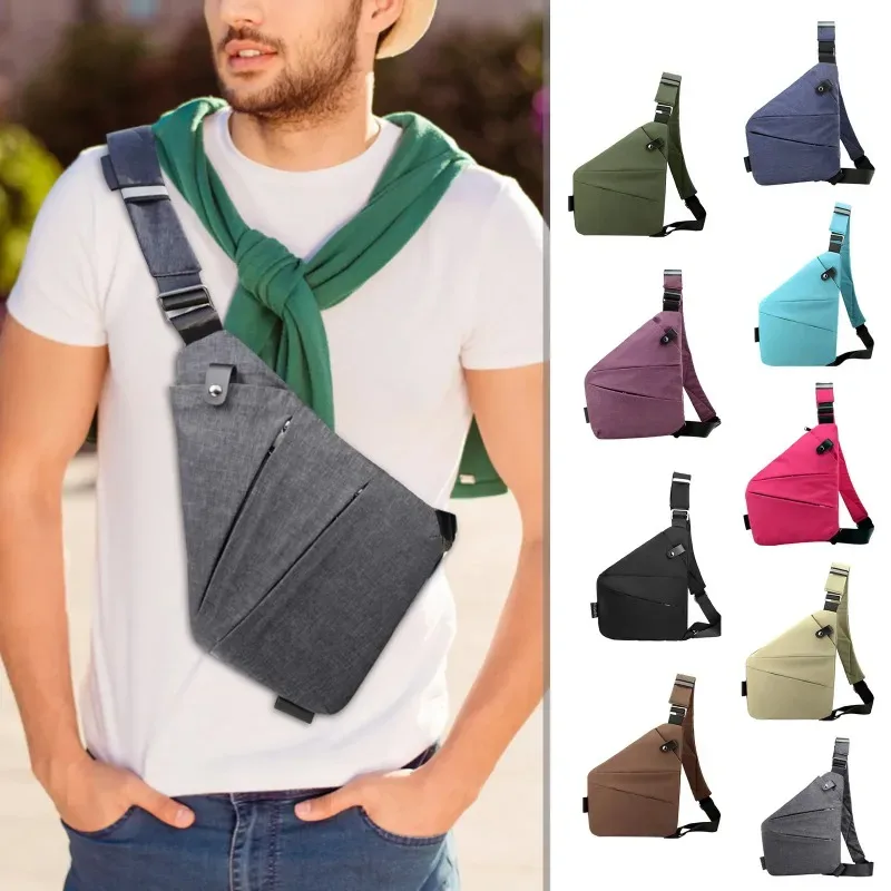 sacs de poitrine multifonctions antivol, sacs bandoulière pour hommes, sacs messager imperméables, sac banane