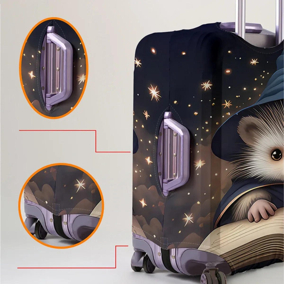 housse de protection pour bagages à motif animal, ensemble adapté aux housses de bagages de 18 à 32 pouces, housse de poignée de valise, accessoires de voyage