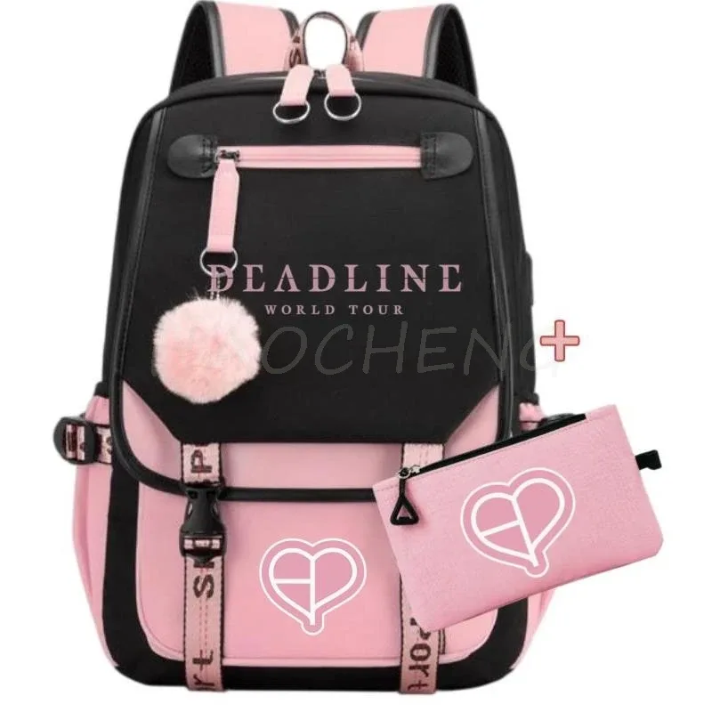 sacs à dos pour étudiants, sacs d'école roses, sacs de voyage tendance pour adolescentes, ensembles de sacs à dos noirs, roses et violets