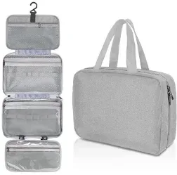grande trousse de toilette suspendue avec crochet, étanche, pliable, sac de voyage, organiseur de maquillage, de rasoirs et de cosmétiques, accessoires de salle de bain