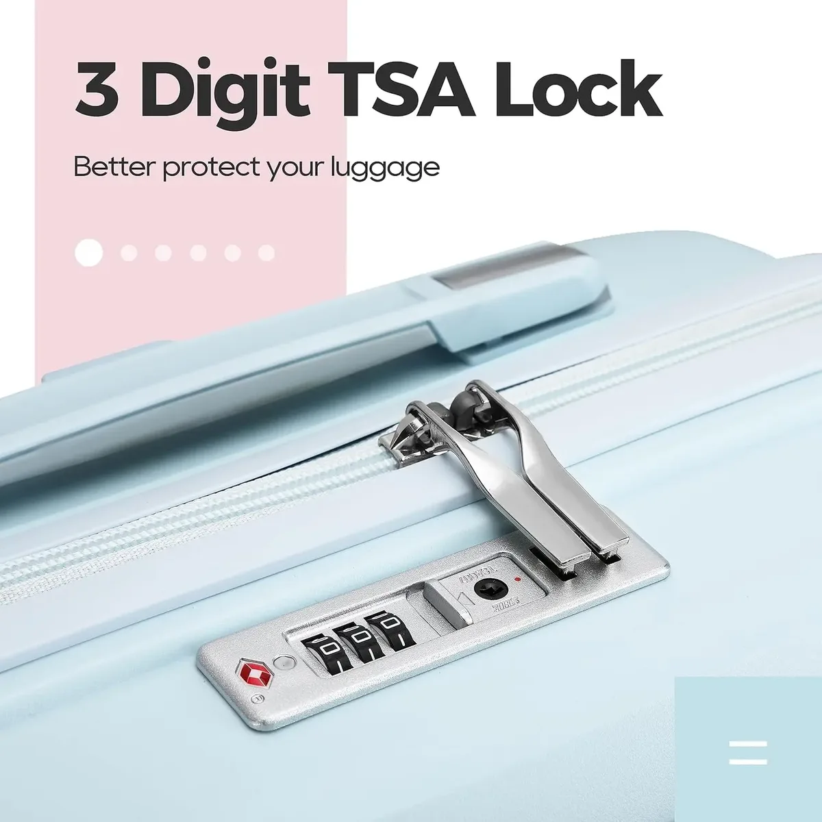 melalenia – ensemble de bagages à main 3 pièces, valise en matériau pp avec roulettes pivotantes, serrure rigide tsa