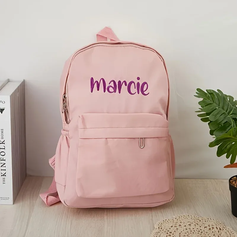 sac à dos scolaire diy personnalisé avec broderie, en tissu oxford, pour femmes, hommes, étudiants, sac de voyage, sac à dos de jour léger au design simple