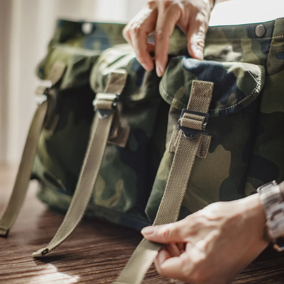 maden – sac à bandoulière tactique vintage pour hommes, sacoche en coton de camouflage, grande capacité, sac à bandoulière d'entraînement dans la jungle en plein air