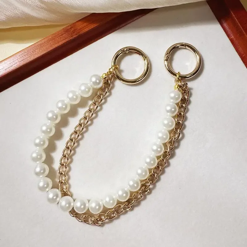 1/2 pièces mode perle cerise dentelle porte-clés chaîne sac charme tressé corde à la mode porte-clés pour sac à dos pendentif accessoires