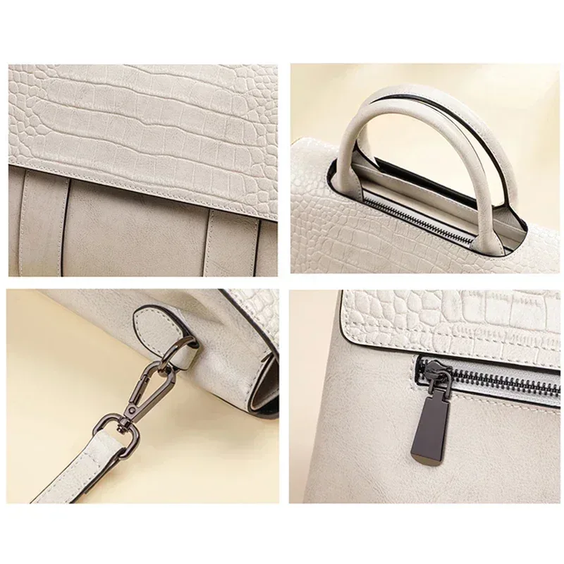 sac à bandoulière en cuir véritable de vache pour femmes, sacs à bandoulière de luxe de styliste pour dames, sac à main rétro décontracté de grande capacité