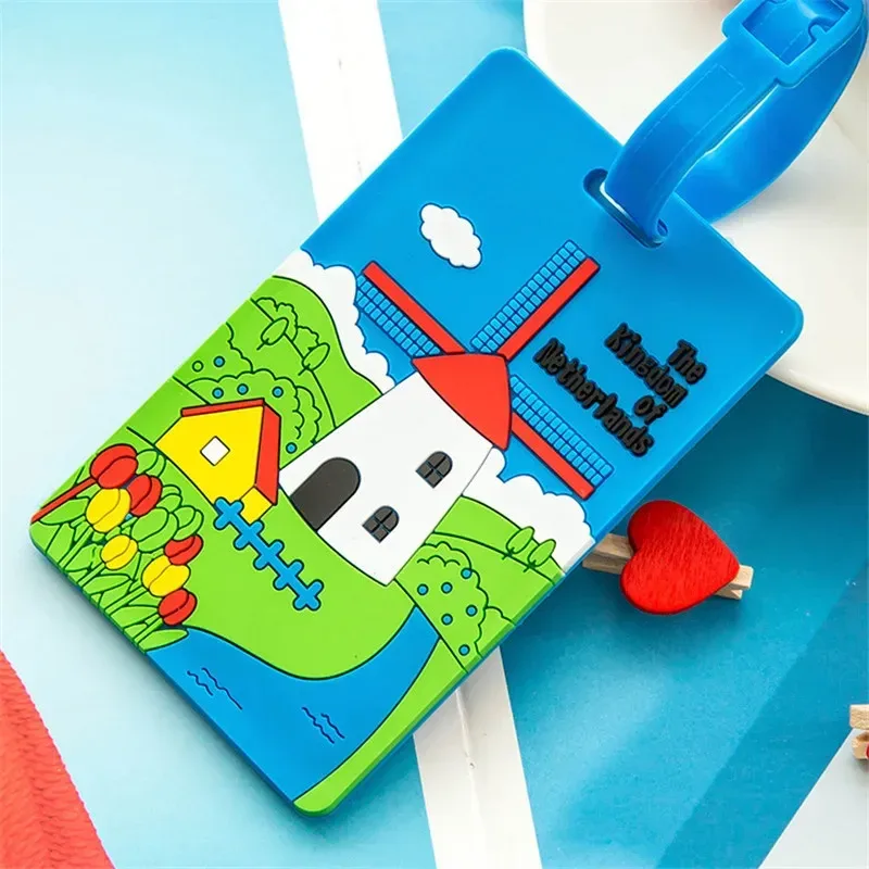 étiquette bagage pvc imprimés animaux couleurs variées voyage accessoires voyage lot unique motifs divertissement symboles vacances