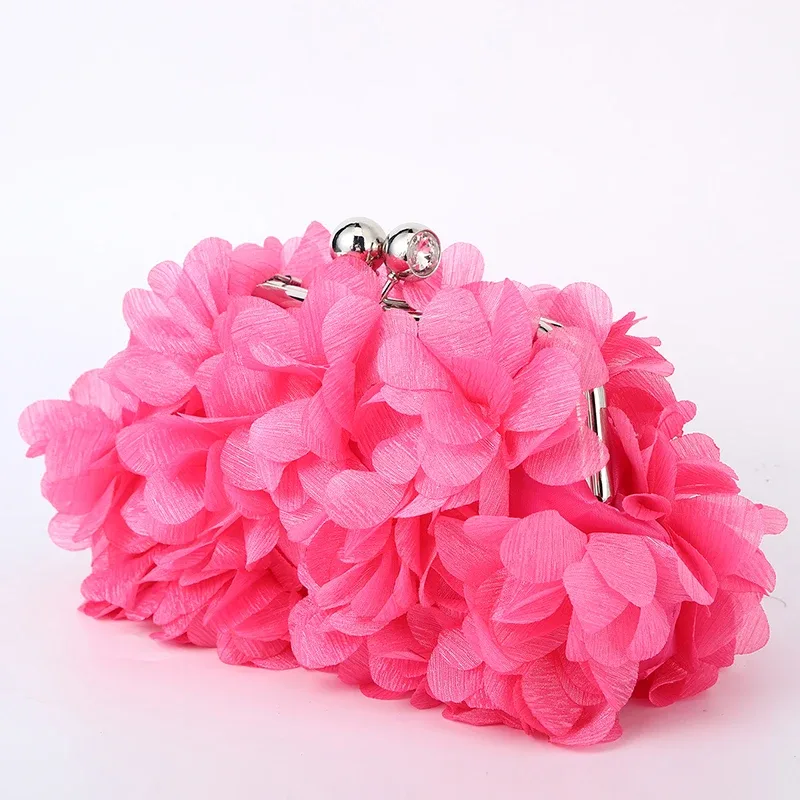 fleur dîner sac à main concepteur chaîne florale bandoulière mariée sac à main embrayages femme pétale soirée pochette robe de mariée sac