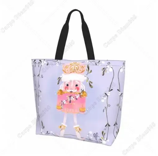 sac fourre-tout réutilisable pour femme, sac à main casse-noisette, sac à provisions, cadeau de travail, arbre de noël, marine, initié