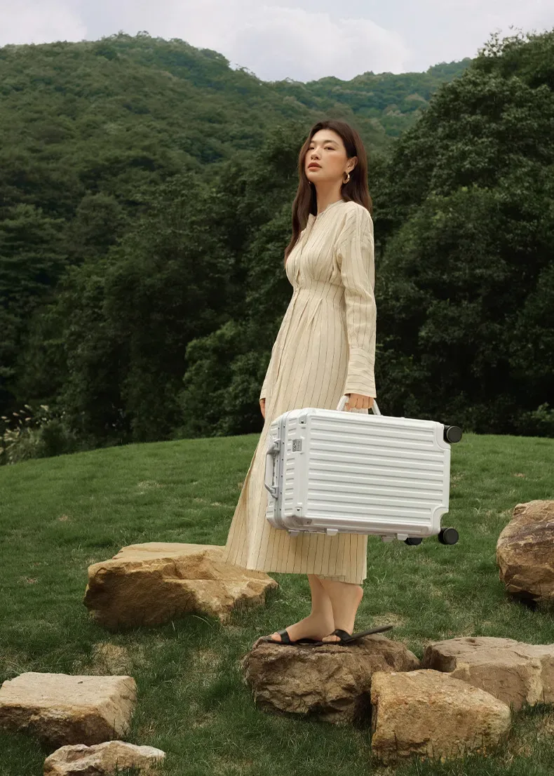 valise little diamond, cadre en aluminium massif, boîte de voyage résistante aux rayures et à l'usure, valise rigide, valise de cabine silencieuse, universelle